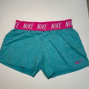 Nike Dri-FIT Turquoise Pink Athletic Shorts Women's Size L